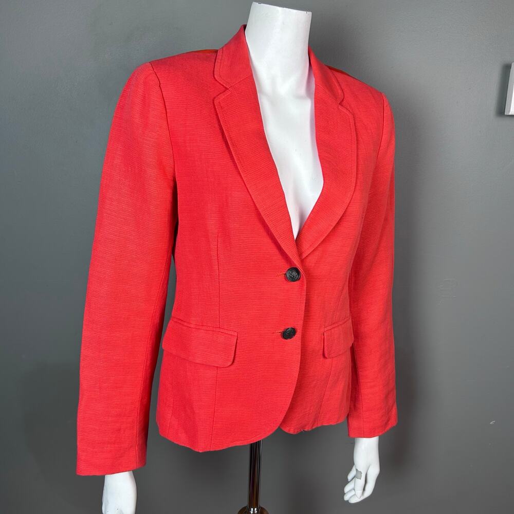 Rag & Bone blazer jacket women's size 8 linen cotton red academia preppy